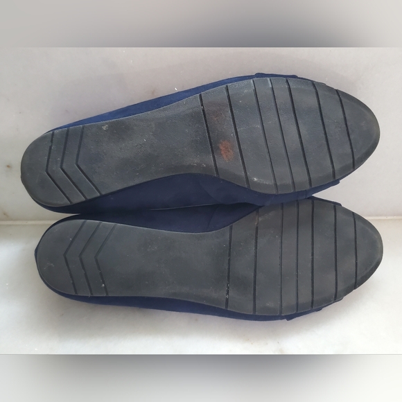 Coach And Four Deep Blue Ballet Flats with Bow Detail - Picture 7 of 7